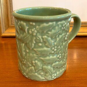 Marjolein Bastin Hallmark Moss Green Ivy and Berry Embossed 10oz Coffee/Tea Mug